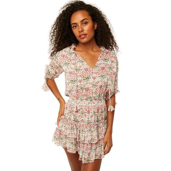 Misa Becca Somerset Ruffles Short Sleeve Dress Size S Small - Picture 1 of 8